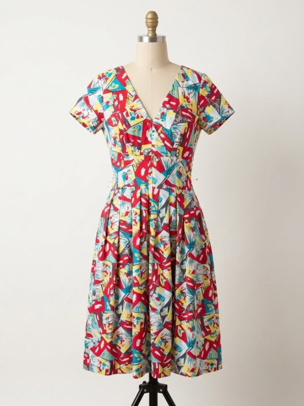 NWT Retrospec'd Cindy 1950s Style Postcard Swing Dress w/ Pockets Sz 12